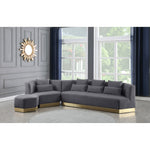 Marquis 93" Velvet Upholstered Sofa in Grey