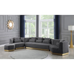 Marquis 93" Velvet Upholstered Sofa in Grey