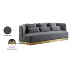 Marquis 93" Velvet Upholstered Sofa in Grey