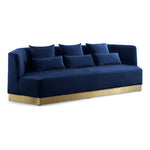 Marquis 93" Velvet Upholstered Sofa in Navy