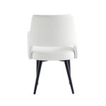 Tremont Vegan Leather Metal Armchair in White
