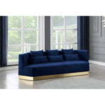 Marquis 93" Velvet Upholstered Sofa in Navy