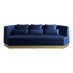 Marquis 93" Velvet Upholstered Sofa in Navy