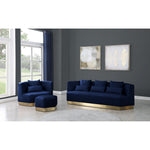 Marquis 93" Velvet Upholstered Sofa in Navy
