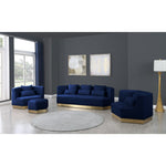 Marquis 93" Velvet Upholstered Sofa in Navy