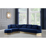 Marquis 93" Velvet Upholstered Sofa in Navy