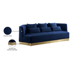 Marquis 93" Velvet Upholstered Sofa in Navy