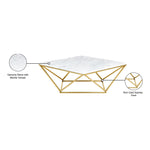 Mason Marble Veneer Top And Steel Base Coffee Table in Gold