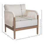 Maui Water Resistant Fabric Upholstered Outdoor Patio Chair in Cream