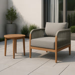 Maui Water Resistant Fabric Upholstered Outdoor Patio Chair in Grey