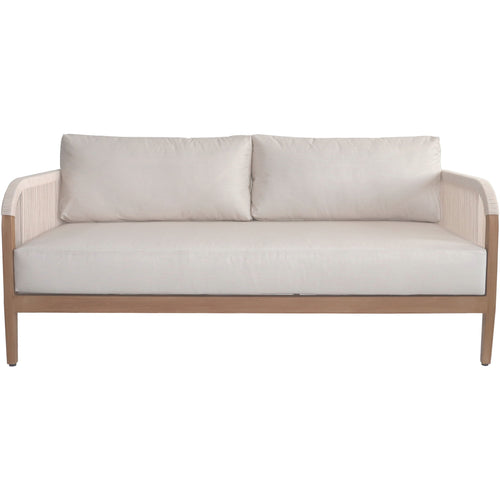 Maui 68" Water Resistant Fabric Upholstered Outdoor Patio Loveseat in Cream