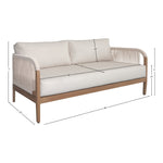 Maui 68" Water Resistant Fabric Upholstered Outdoor Patio Loveseat in Cream