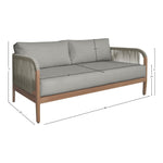 Maui 68" Water Resistant Fabric Upholstered Outdoor Patio Loveseat in Grey