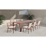 Maui 108" Aluminum Outdoor Patio Dining Table in Natural