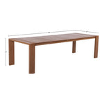 Maui 108" Aluminum Outdoor Patio Dining Table in Natural