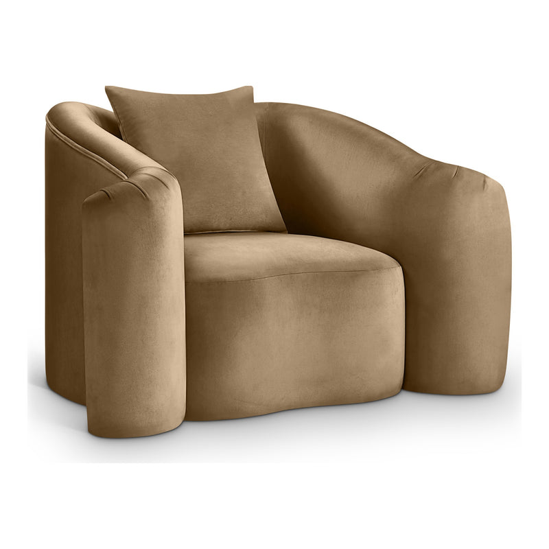Destin Velvet Upholstered Chair in Beige