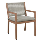 Maui Water Resistant Fabric Upholstered Outdoor Patio Dining Arm Chair in Grey