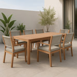Maui Water Resistant Fabric Upholstered Outdoor Patio Dining Arm Chair in Grey