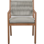 Maui Water Resistant Fabric Upholstered Outdoor Patio Dining Arm Chair in Grey