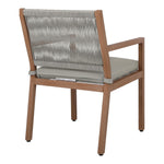 Maui Water Resistant Fabric Upholstered Outdoor Patio Dining Arm Chair in Grey