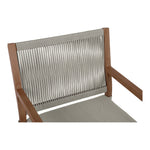 Maui Water Resistant Fabric Upholstered Outdoor Patio Dining Arm Chair in Grey