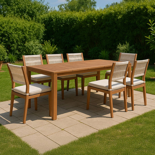 Maui Water Resistant Fabric Upholstered Outdoor Patio Dining Side Chair in Cream
