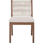 Maui Water Resistant Fabric Upholstered Outdoor Patio Dining Side Chair in Cream
