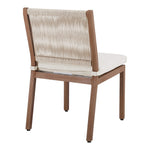 Maui Water Resistant Fabric Upholstered Outdoor Patio Dining Side Chair in Cream