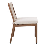 Maui Water Resistant Fabric Upholstered Outdoor Patio Dining Side Chair in Cream