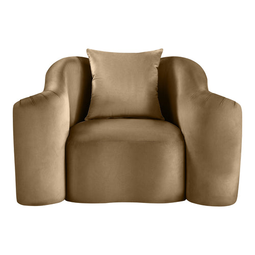 Destin Velvet Upholstered Chair in Beige
