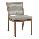 Maui Water Resistant Fabric Upholstered Outdoor Patio Dining Side Chair in Grey