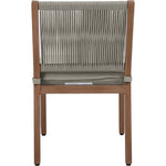Maui Water Resistant Fabric Upholstered Outdoor Patio Dining Side Chair in Grey