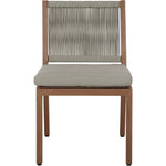 Maui Water Resistant Fabric Upholstered Outdoor Patio Dining Side Chair in Grey