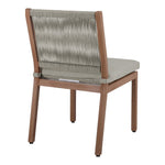 Maui Water Resistant Fabric Upholstered Outdoor Patio Dining Side Chair in Grey