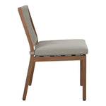 Maui Water Resistant Fabric Upholstered Outdoor Patio Dining Side Chair in Grey