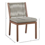Maui Water Resistant Fabric Upholstered Outdoor Patio Dining Side Chair in Grey