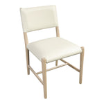Andie Vegan Leather Upholstered Dining Chair in Cream