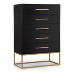 Maxine Wood Veneer And Iron Chest in Black