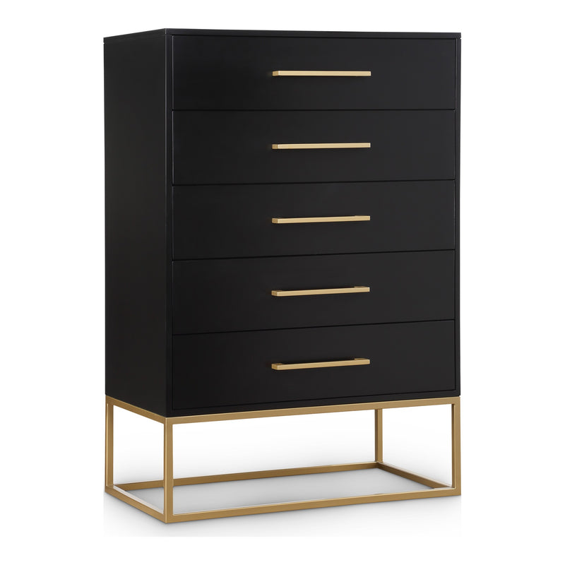 Maxine Wood Veneer And Iron Chest in Black