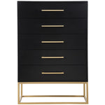 Maxine Wood Veneer And Iron Chest in Black