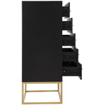 Maxine Wood Veneer And Iron Chest in Black