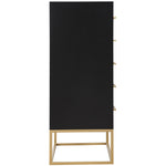 Maxine Wood Veneer And Iron Chest in Black