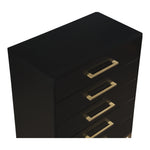 Maxine Wood Veneer And Iron Chest in Black