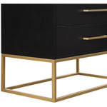 Maxine Wood Veneer And Iron Chest in Black