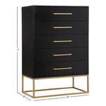 Maxine Wood Veneer And Iron Chest in Black