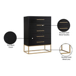 Maxine Wood Veneer And Iron Chest in Black