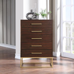 Maxine Wood Veneer And Iron Chest in Brown