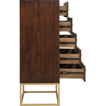 Maxine Wood Veneer And Iron Chest in Brown