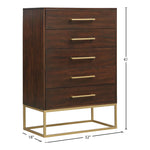 Maxine Wood Veneer And Iron Chest in Brown