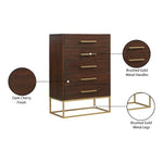 Maxine Wood Veneer And Iron Chest in Brown